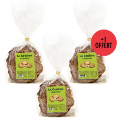 2 sachets de crakou pistache achetés, le 3ème OFFERT