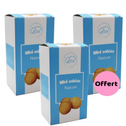 2 boites de Mini sablés nature 200g + 1 offerte