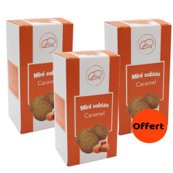 2 boites de Mini sablés caramel 200g + 1 offerte