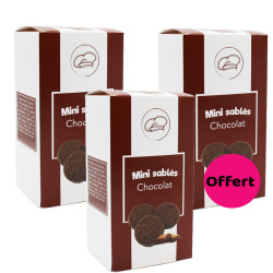 2 boites de Mini sablés chocolat 200g + 1 offerte