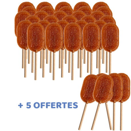 Sucettes artisanales caramel au beurre salé 30 + 5 offertes