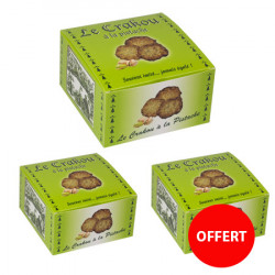 2 boîtes de crakou pistache achetées, la 3 ème OFFERTE