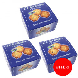 2 boîtes de crakou myrtille achetées, la 3ème offerte
