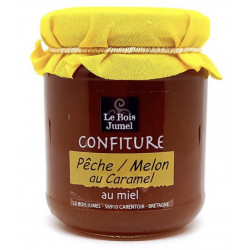 Confiture pêche/melon au caramel et miel 250G